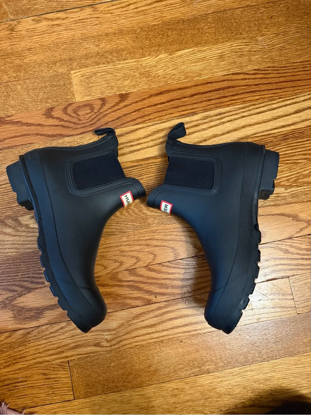 Hunter Black Original Chelsea Rain Boots Waterproof Size 9 wfs2006rma